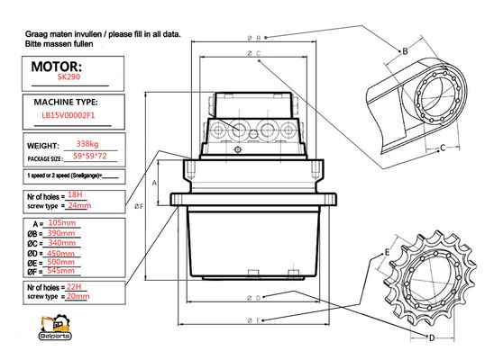 قطعات بیل مکانیکی V3300 یاتاقان اصلی 1C020-23472 برای موتور دیزل Kubota