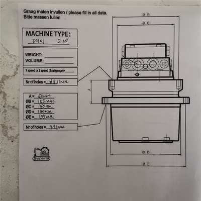 Belparts Excavator Parts TM01 New Holland CX18 موتور هیدرولیک مسافرتی برای 1 تن