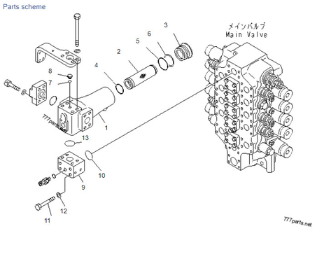 Komatsu PC1250SP-7 21N-62-31201 دریچه کنترل هیدرولیک هزینه تعویض دریچه کنترل حفاری
