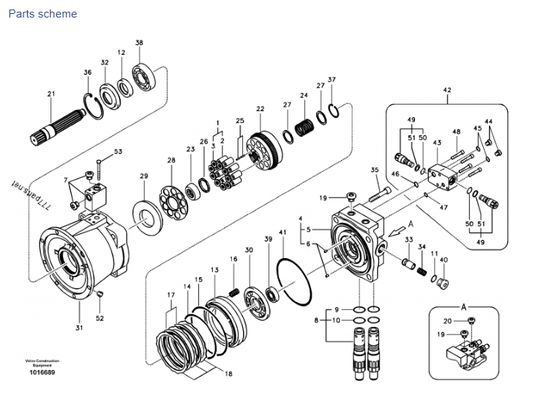 VOE14552686 VOE 14521451 SA 1142-00930 گیربکس موتور چرخشی بیل مکانیکی M5X130 EC210B EC200B EC220D